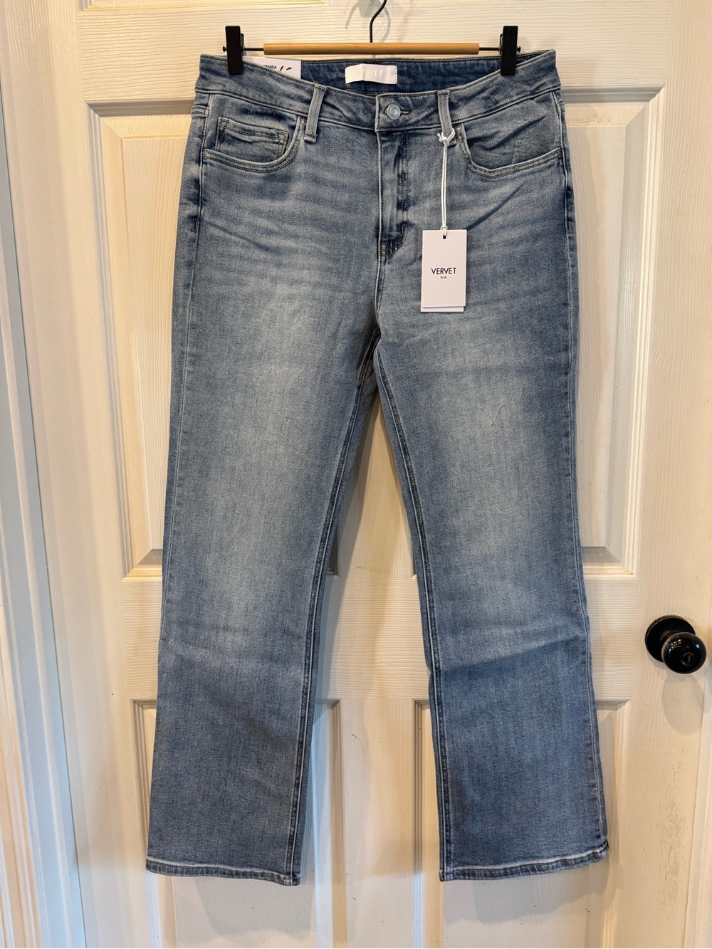 VERVET Miranda Mid Rise Bootcut Jeans Light Wash NWT Size 32 Inseam 31” Stretch